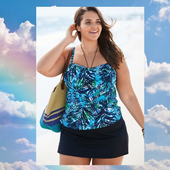 Romantic Lotus Empire Waist Tankini Top